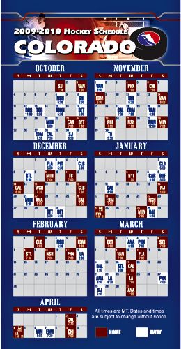 ReaMark Products: Colorado Hockey Schedule